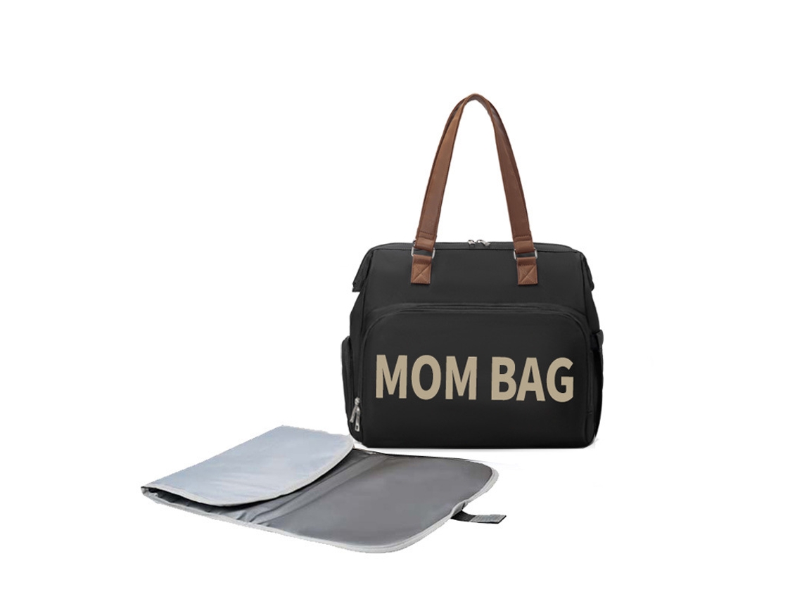 Bolsa Transversal Impermeável E Leve Para Maternidade/bebê, Ideal Para Passeios E Uso Durante A Gravidez.absorvente Para Fraldas Black Mom Yunzii
