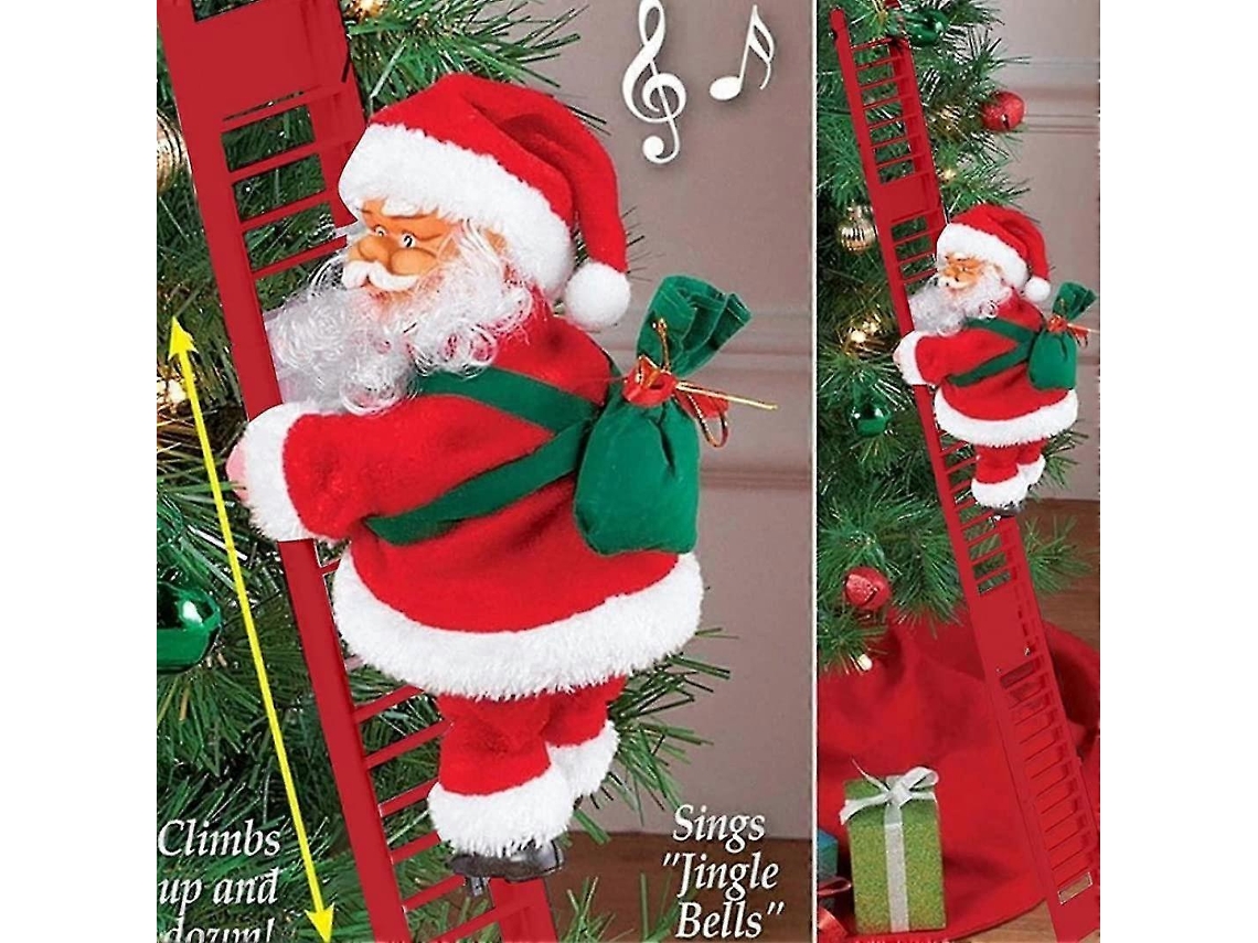 Boneco De Natal Pai Com Escada Elétrica