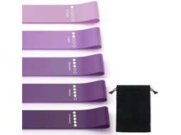 Conjunto De 5 Faixas Elásticas Resistência Para Exercícios, Unissex, Com Níveis Diferentes E Estojo Transporte