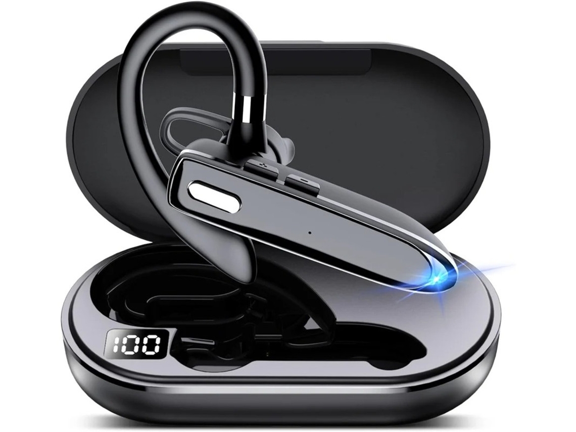 Auricular Sem Fios Único Bluetooth Auricular Mãos-livres Para Telefone Auricular Intra-auricular V5.3 Com Microfone Carga Usb-c Auriculares À Bestvite