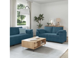 Vidaxl Conjunto De Sofá De 2 Peças Com Almofadas Em Veludo Azul