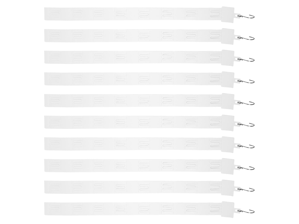 Tiras De Plástico Branco Pendurar Com Ganchos Em S, 20 Peças, Material Pp E Ferro, Resistentes E Firmes