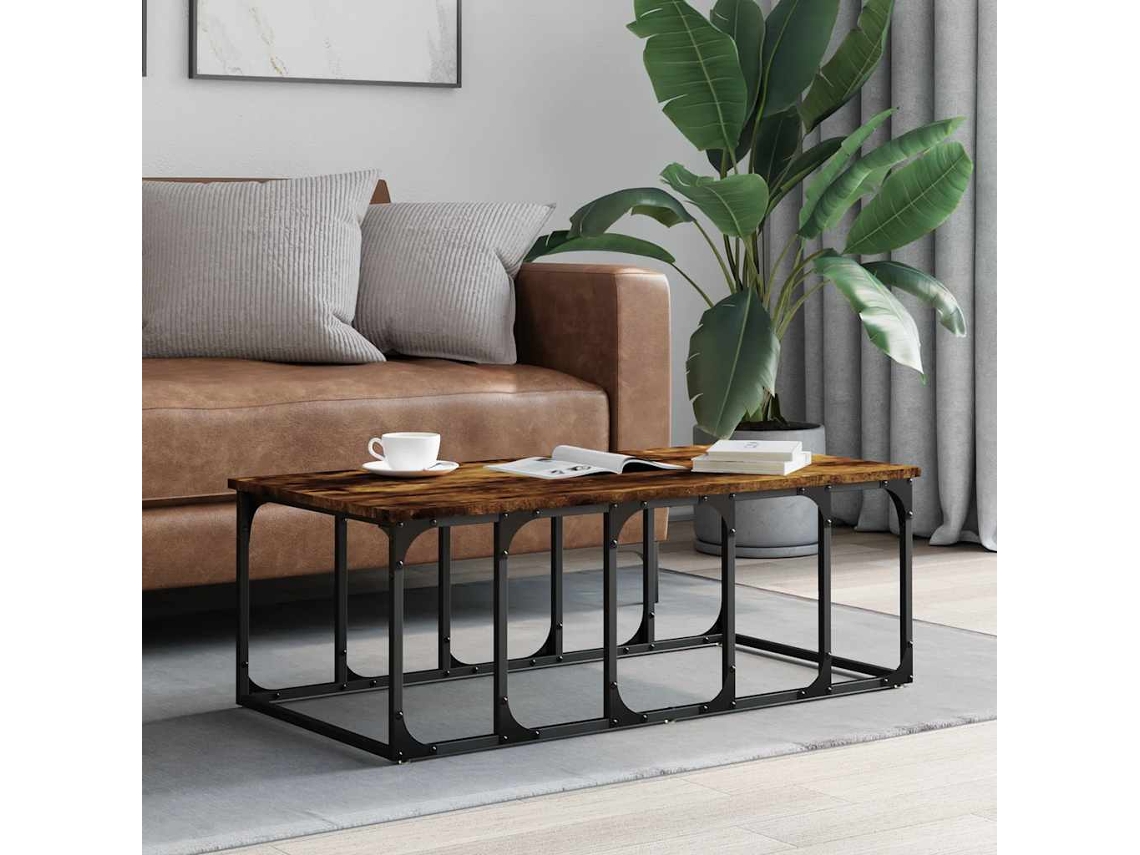 Vidaxl Mesa De Centro 100x50x35,5 Cm Derivados Madeira Carvalho Fumado