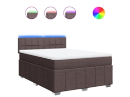 Cama Box Spring Vidaxl Castanho Tecido (160x200 Cm)