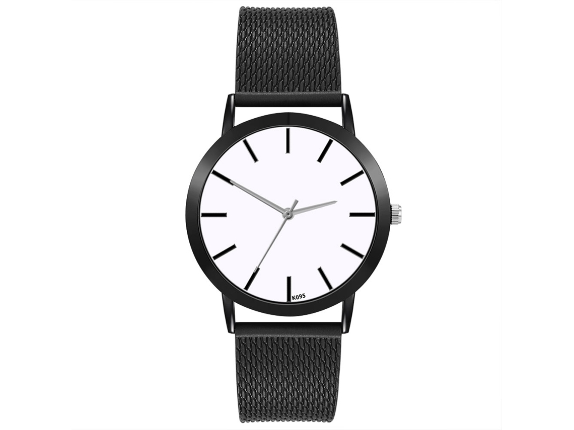 Relógio de quartzo unissex Zhoulianfa com pulseira de silicone preta