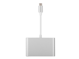 Conversor Adaptador Hub Usb-c 3 Em 1 Com Funções Múltiplas: Vga + Usb3.0 + Pd