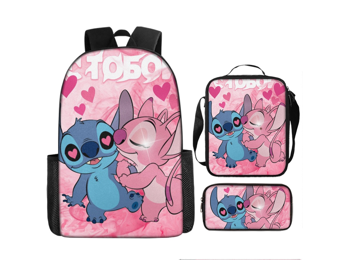 Conjunto Mochila Escolar 3 Peças, Desenho Animado, Aulas