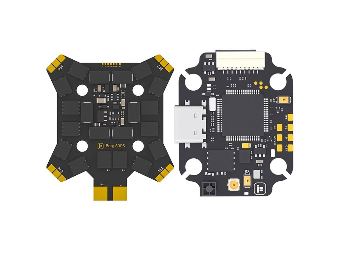 Controlador Voo Fc 20x20mm Iflight Borg 5s Bec 5v/12v Esc 60a 60r Suporte 3 8s Receptor Elrs 2.4ghz Integrado Drone Fpv MDUG