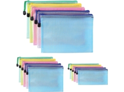 Sacos Plásticos A4+ A5+ A6, 15 Bolsos com Zíper, Bolsas de Pvc em Tela com Zíper, Ideais para Guardar Documentos BRILVIBERA