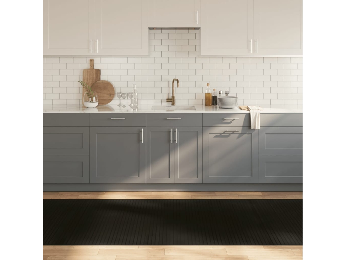 Vidaxl Tapete Retangular 100x1000 Cm Bambu Preto