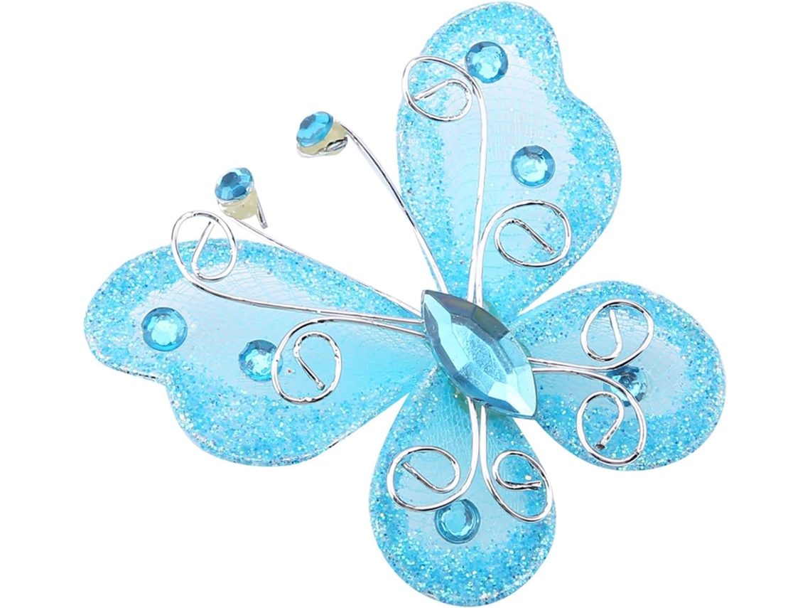 Conjunto De 24 Borboletas De Malha Transparente, 5 Cm, Enfeites De Borboleta Coloridos Em Arame 3d, Acessórios