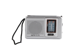 Rádio portátil am/fm com reprodução de cartão de memória, mp3, antena externa, bateria, ergonômico | S/MARCA
