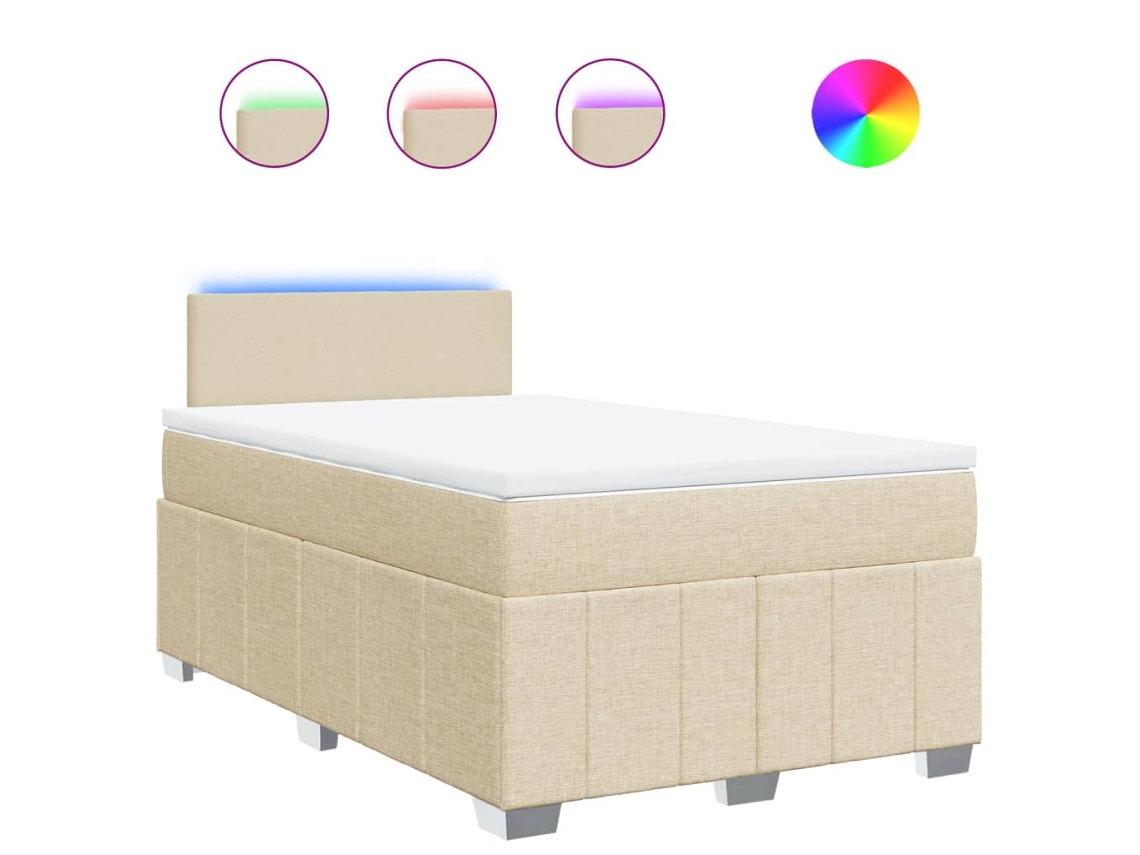 Box Spring Bed, Box Spring Beds Vidaxl Creme Tecido (120 X 190 Cm)