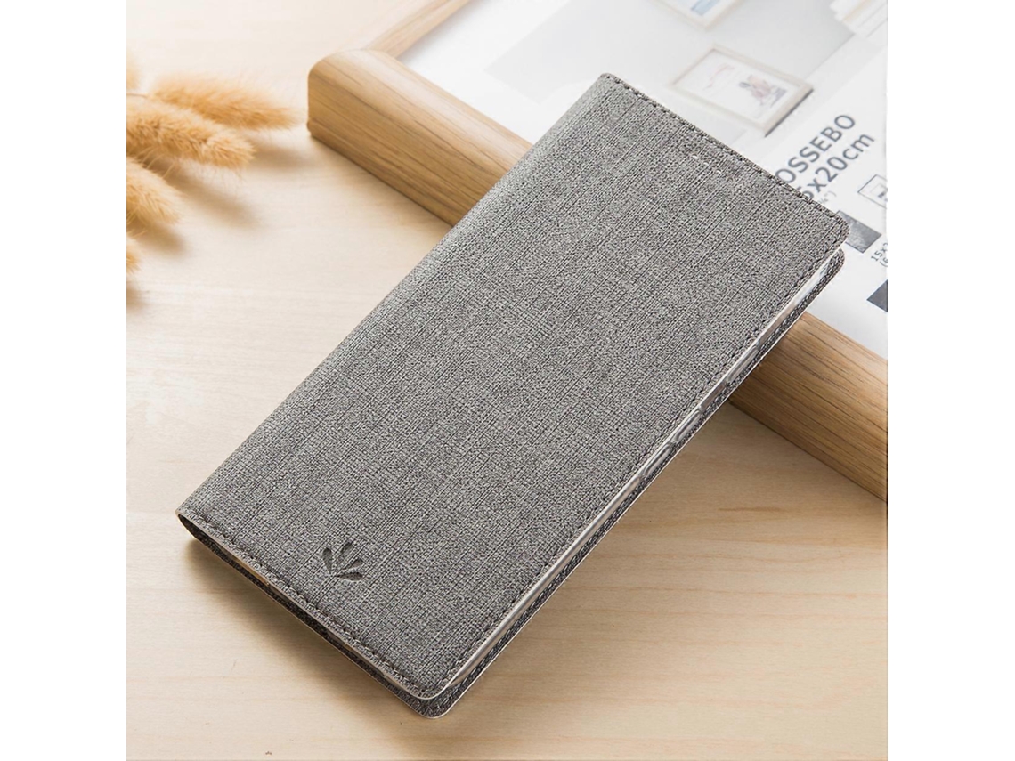 Compre Vili Dmx Style Auto-absorvente Flip Stand Capa De Couro Para Sony Xperia Xz1 Compact Cinza