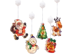 Laxiscreed Luzes De Natal Led Com Ventosas Para Janela, Decoração Com Árvores, Elfos E Lhama Para Festas