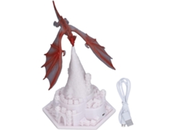 Luminária Led Vulcão Dragão Com Carregamento Usb, Impressão 3d, Luz