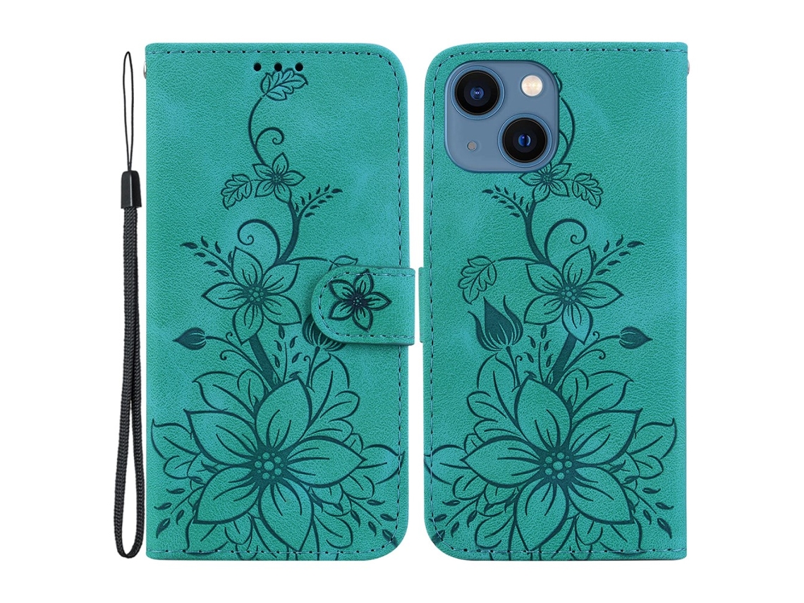 Capa Para Iphone 15 Plus Pele Sintética Anti-choque Verde