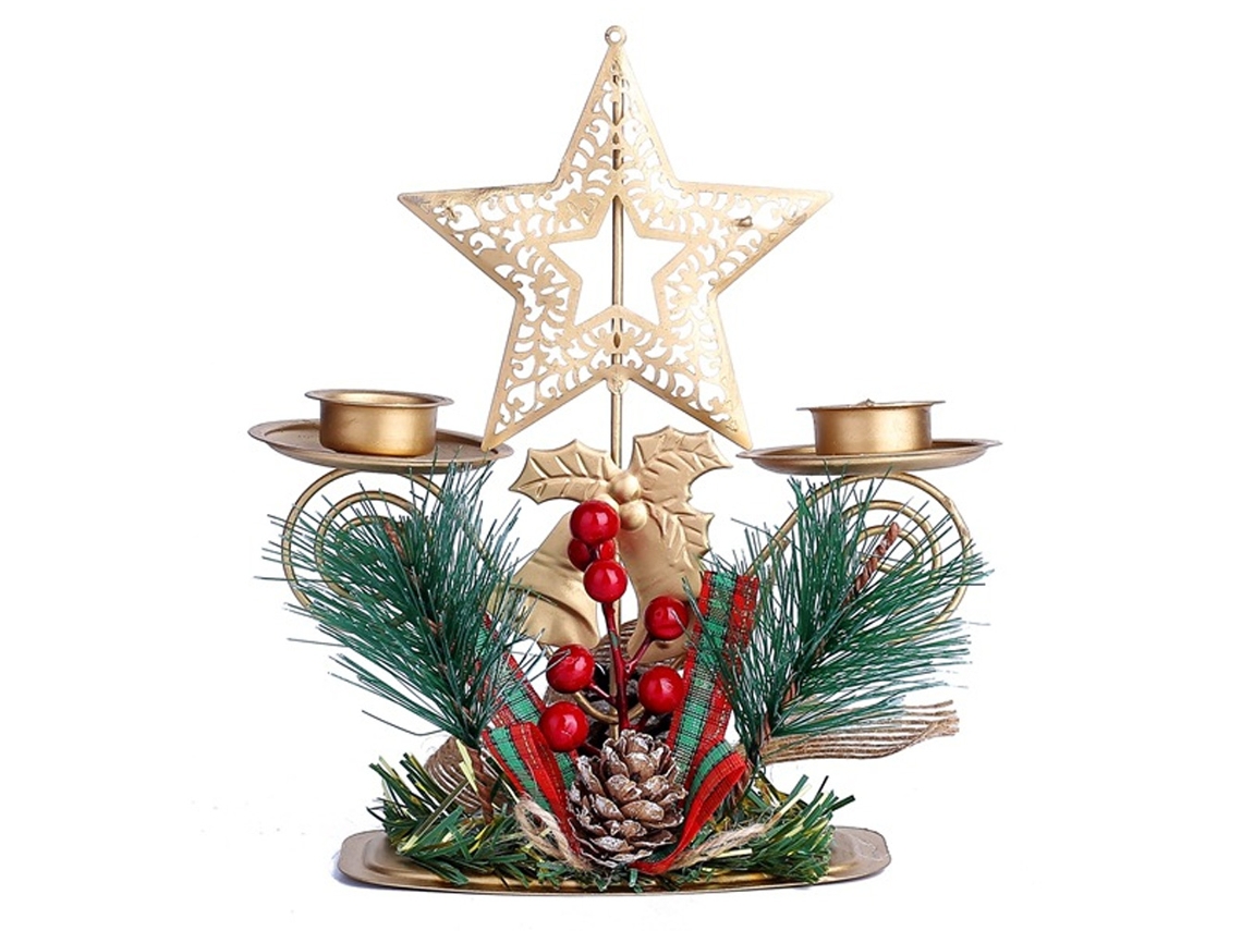 Castiçais Enfeites de Mesa de Natal e Centros de Mesa