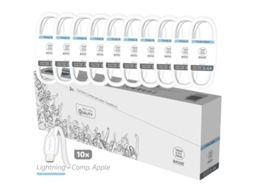 Pack 10 Cabos Lightning TECH ONE TECH Tec2952/ Lightning Macho Lightning Macho/ 1M/ Branco