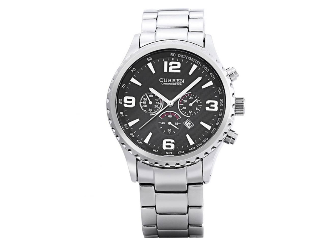 Reloj De Cuarzo Para Hombres Con Correa De Metal Y Dial Redondo, Moda Actual
