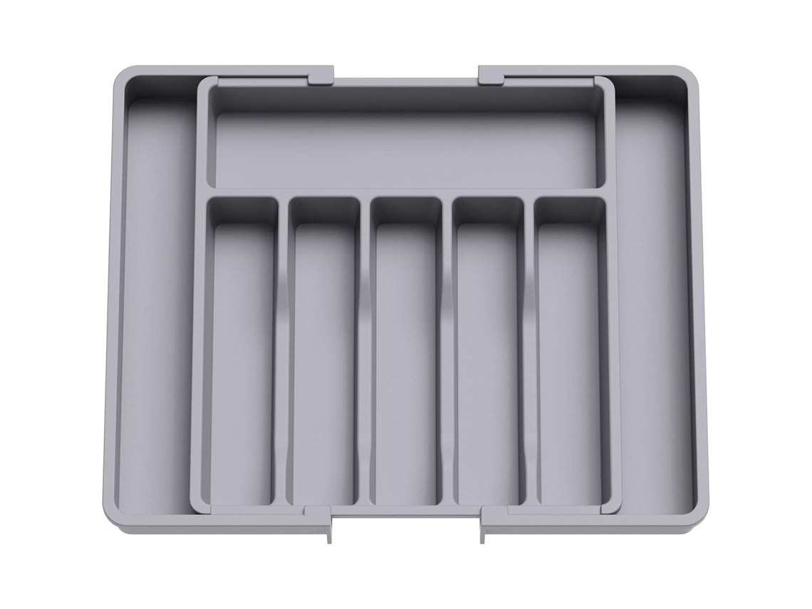 Organizador de cubos, bandeja retrátil para cubos, gaveta para utensílios de cozinha Slowmoose (cinza)