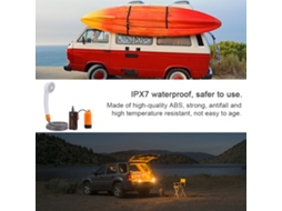 Chuveiro Elétrico Portátil Camping Ipx7 Led 2 Níveis