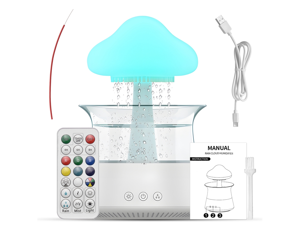 Laxiscreed Umidificador Com Luz Noturna De 7 Cores E Perfis De Chuva Para Casa
