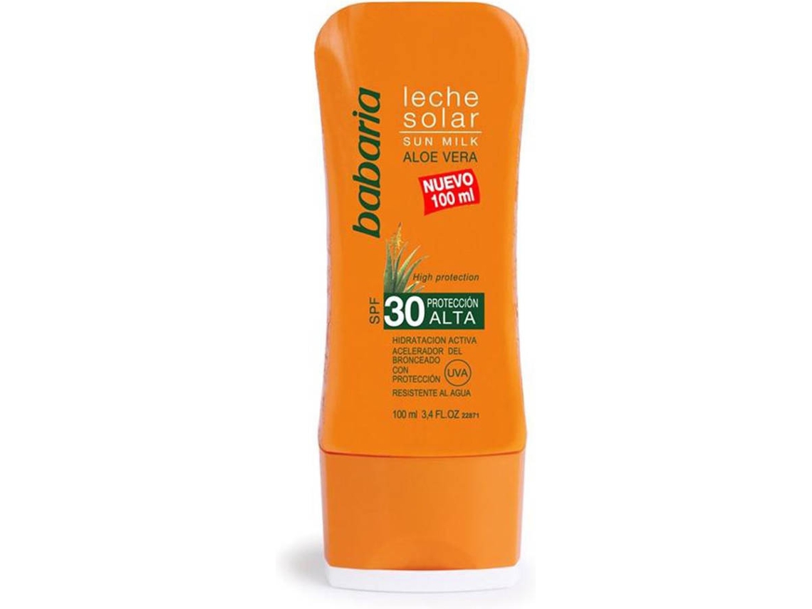 Leite Solar BABARIA Aloe Vera SPF 30 (100 ml)