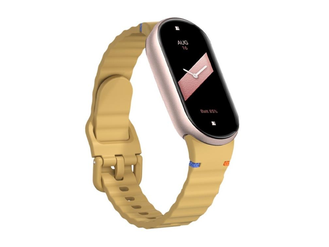 Bracelete Para Xiaomi Smart Band 10/9/8 - Silicone - Costura Granulada Ondulada Amarela