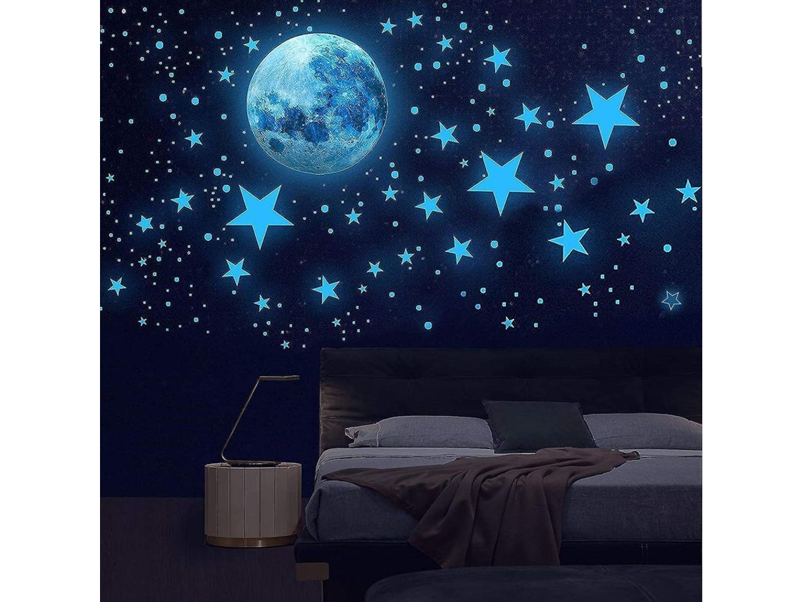 2025 Pegatinas Luminosas De Luna Y Estrellas, 1003 Piezas, Pegatinas Autoadhesivas Para Dormitorio Niños Adultos Techo