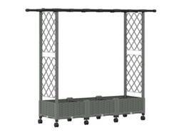 Conjunto 1 Canteiro De Jardim Elevado Vidaxl Cinzento-claro Polipropileno (164 X 40 X 127 Cm)