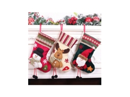 Materiais De Natal, Meias De Natal Médias, Meias De Boneca, Adornos Natalinos Cartunescos Tridimensionais, Sacolas De Presente Igvtrade (3 Unidades)