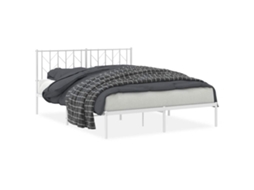 Estrutura de Cama com Cabeceira Metal Branco MAISON EXCLUSIVE 150x200 cm
