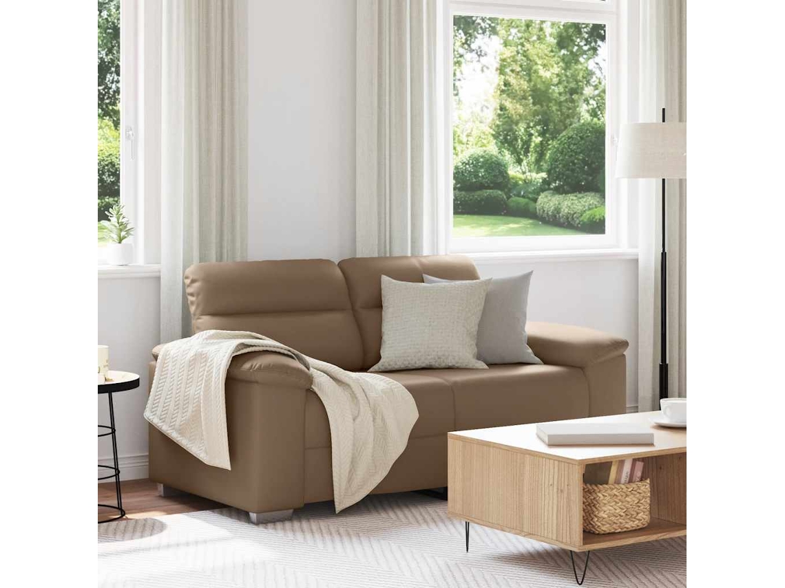 Vidaxl Sofá De 2 Lugares Cappuccino 160x81x84 Cm Couro Sintético