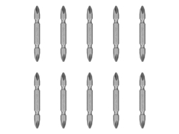 10pcs Bita Parafusadeira Bicabeça Cruzada Magnética Forte S1/4 Ferramenta Manual Elétrica 65mm