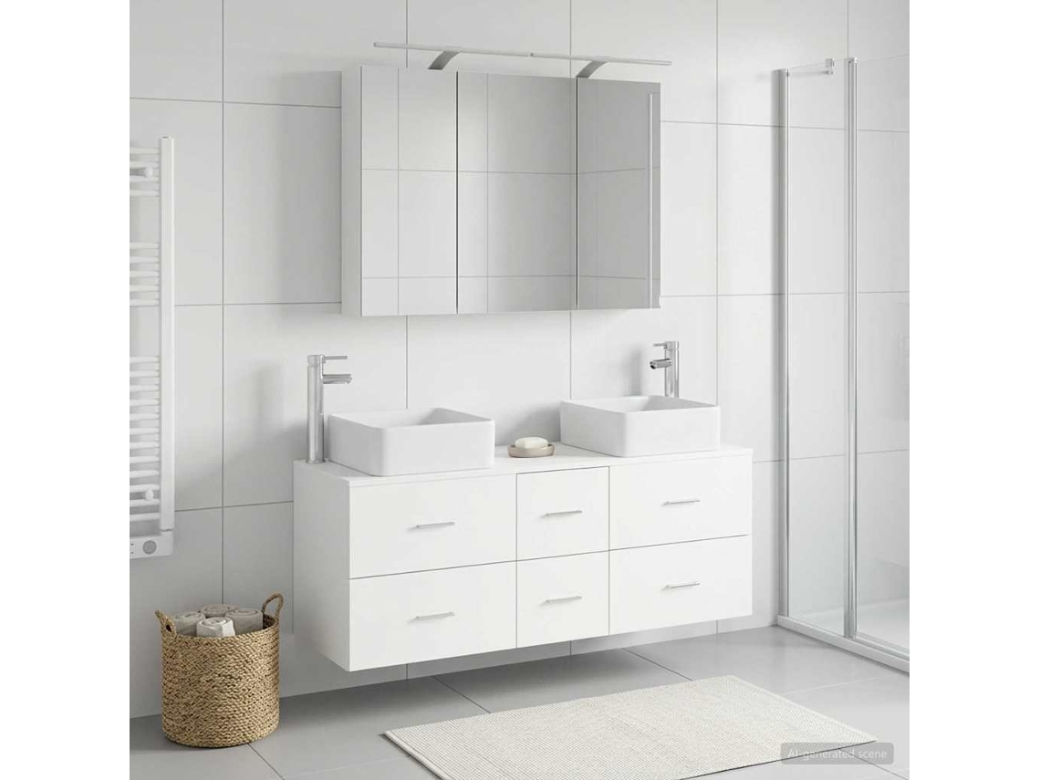 Vidaxl Conjunto De Móveis Para Banheiro 4 Pcs Branco