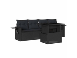Garden Sofa Set, Garden Sofa Sets Vidaxl Preto Rattan / Vime (n/a)