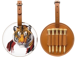 Bolsa para tees de golfe Trail Dust Bison, preta, fácil de transportar | S/MARCA