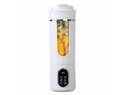 Liquidificador Portátil Recarregável Branco, Tritura Gelo, 7,4 V, 12 Lâminas, Bateria Dupla 1300 Mah