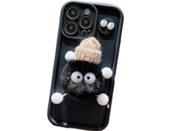 Capa Peluche para iPhone 12 pro max VEANXIN Preto