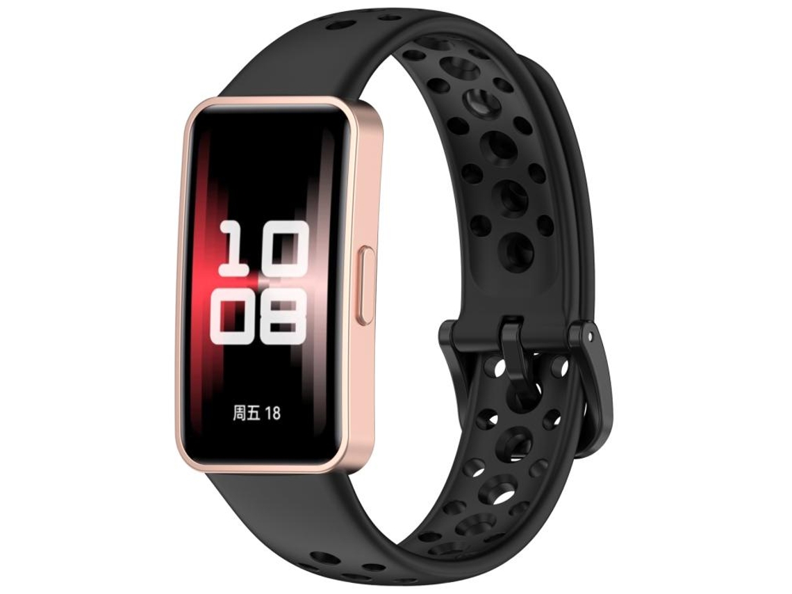 Bracelete para Huawei Band 10 / 9 / 8 Silicone Respirável Estilo Hole Preta XIAOMOYU