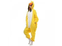 2026 pijama Traje de Pato Amarelo Ilwhe de Flanela para Adultos e Crianças com Capuz para Festa de Halloween e Natal