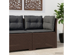 Vidaxl Sofá De Jardim 1 Lugar Com Almofadas Look Rattan Pp Castanho