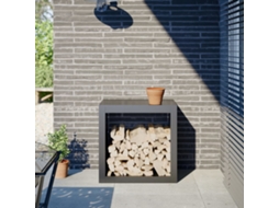 Vidaxl Suporte Para Lenha 60x40x60 Cm Aço Antracite