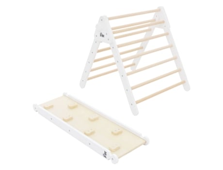 Triângulo De Trepar Para Crianças A Partir De 1 Ano 73X72X70 Cm Madeira Natural/Branca JOYZ