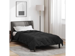 Vidaxl Edredom De Verão Simples 220 X 155 Cm Verão 200 Gsm Preto