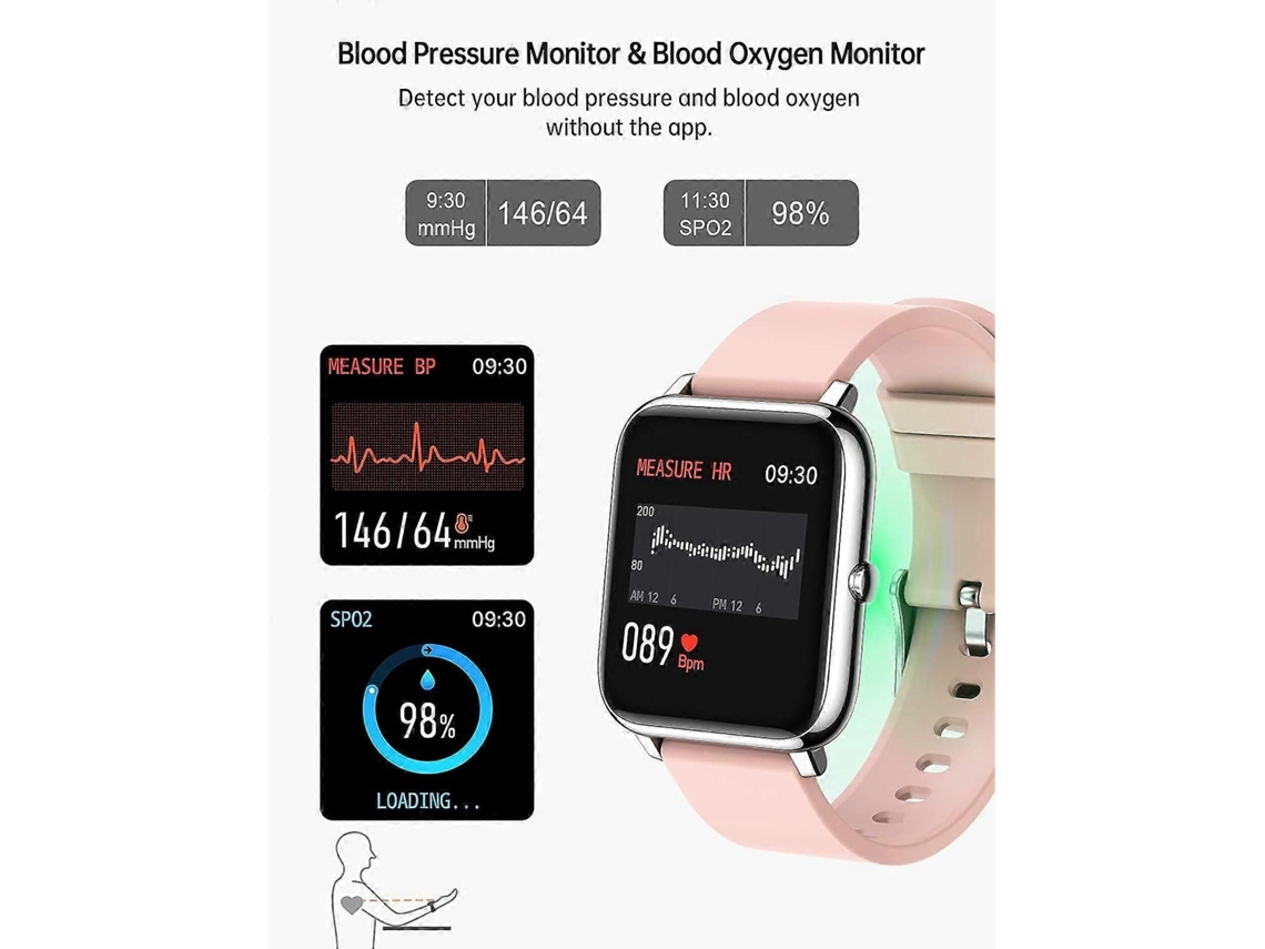 Relógio Inteligente Com Monitor De Pressão Arterial E Oxigênio - Fitness Tracker
