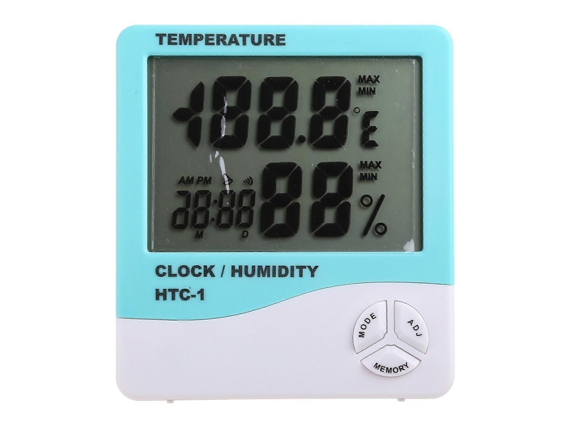 Termômetro E Higrômetro Digital Lcd Com Alarme E Tela Dupla Para Ambientes Internos E Externos, Cor Amarela