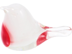 Elegante Polida Estatueta Pássaro Vidro Soprado Vermelho Branco Ideal Escritório Coleção Ornamento Único Casa GOKOCO