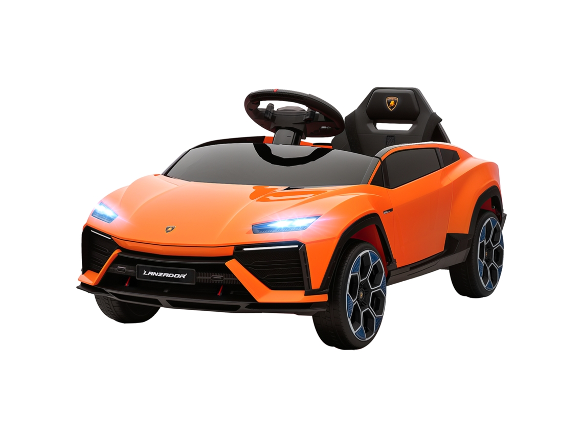 Carro Elétrico Infantil 12v com Controle Remoto, Buzina, Mp3 Laranja (3 8 Anos) (2 Motores, Portas Tesoura, Suspensão)